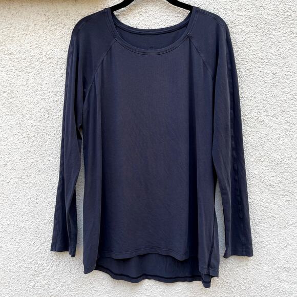 Lululemon Emerald Long Sleeve Tee Charcoal Black Size 12 - Picture 1 of 7